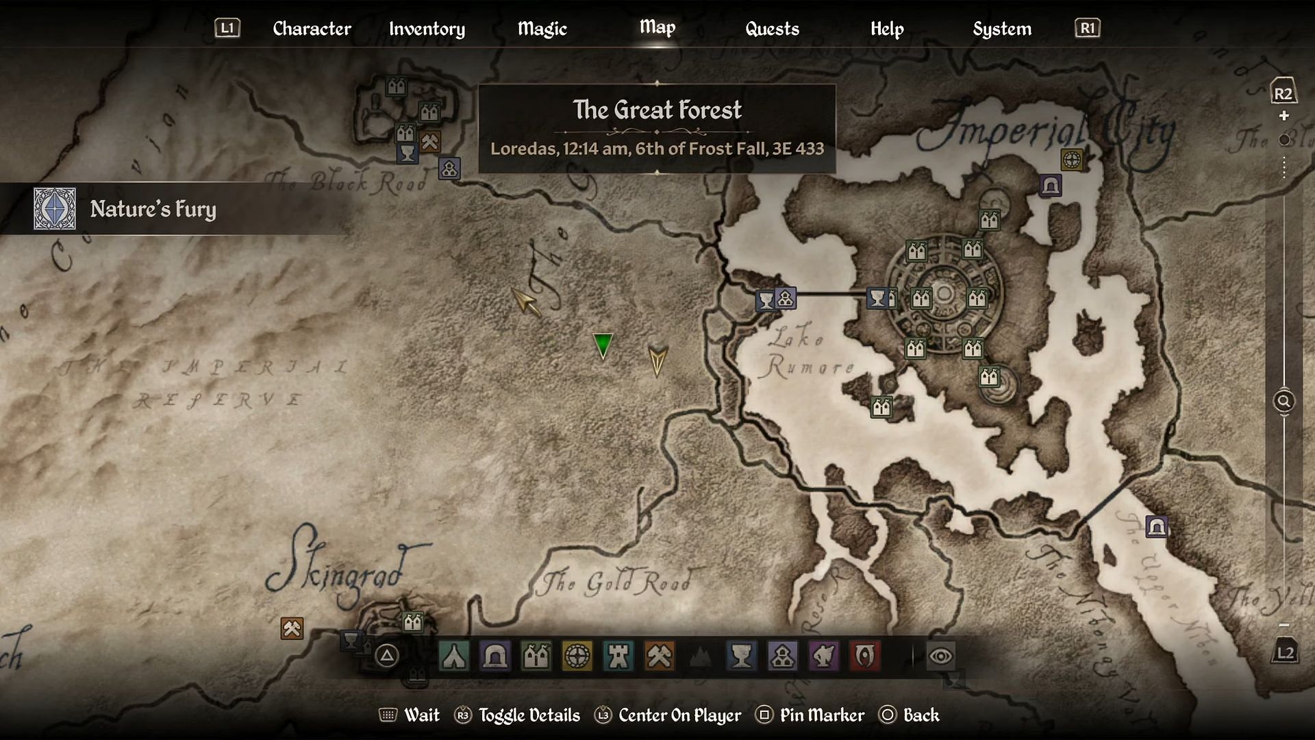 Whereabouts of the Grove of Trials (Image via Bethesda Softworks || YouTube/@GuidingLight)